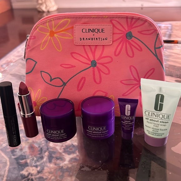 Clinique Makeup Set with Pink Bag